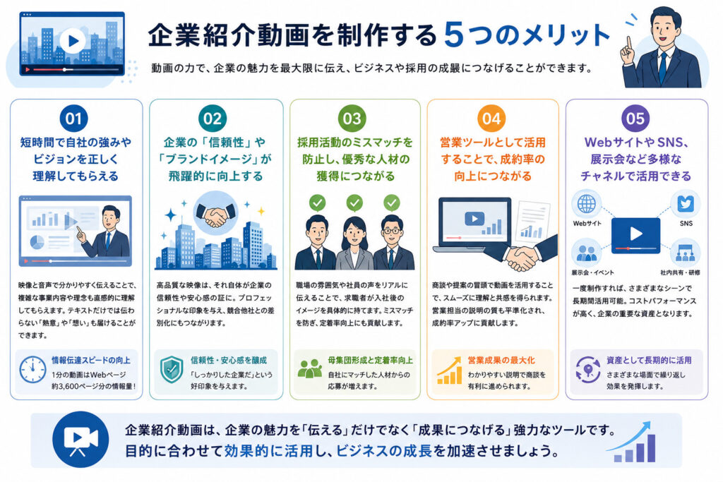 企業紹介動画を制作する5つのメリット