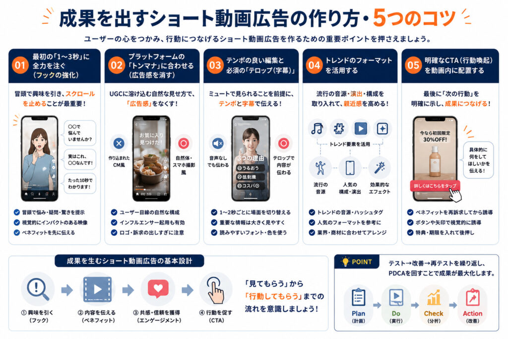 成果を出すショート動画広告の作り方・5つのコツ