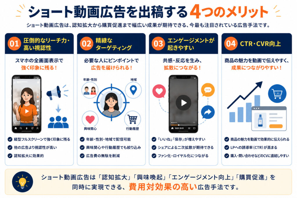 ショート動画広告を出稿する4つのメリット